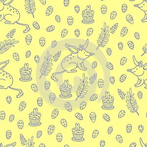 Seamless pattern with Easter bilby.