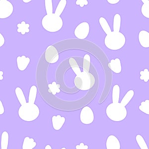 Seamless pattern Easter Bunny silhouette vector illustration