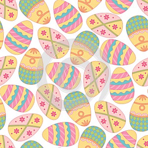 Seamless pattern Easter eggs.