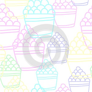Seamless pattern with Easter eggs. White background