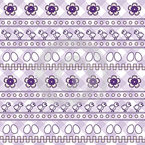 Seamless pattern with eggs and chiks