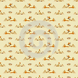 Seamless pattern with Egyptian symbols