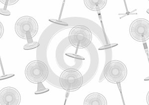 Seamless pattern of Electric white fan