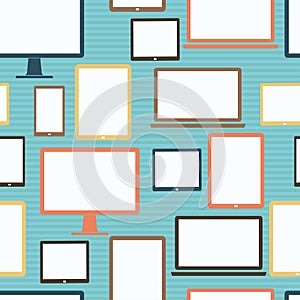 Seamless pattern with electronic devices.
