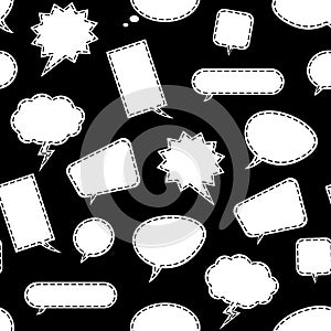 Seamless pattern with empty speech bubbles