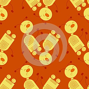 stylized dancing robots - graphics. Machine Revolt, Artificial Intelligence, Automation. robotization. Design elements