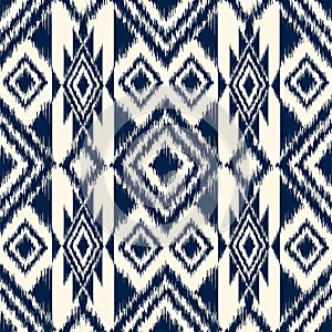 Seamless pattern ethnic abstract background round ikat patterngeometric curve.