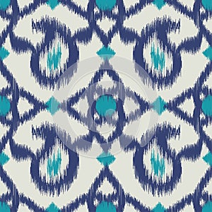 Seamless pattern ethnic abstract background round ikat patterngeometric curve.