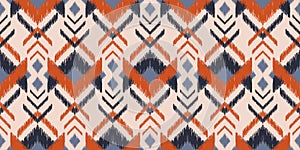 Seamless pattern ethnic abstract background round ikat patterngeometric curve photo