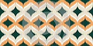 Seamless pattern ethnic abstract background round ikat patterngeometric curve photo