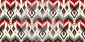 Seamless pattern ethnic abstract background round ikat patterngeometric curve photo