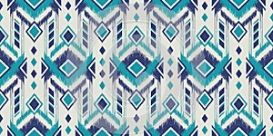 Seamless pattern ethnic abstract background round ikat patterngeometric curve photo