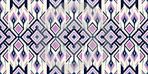 Seamless pattern ethnic abstract background round ikat patterngeometric curve photo