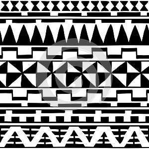 Seamless pattern in ethnic style. Ornamental element African theme. Set of vintage decorative tribal border. Traditional Maori