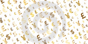 Currency symbols money exchange seamless pattern