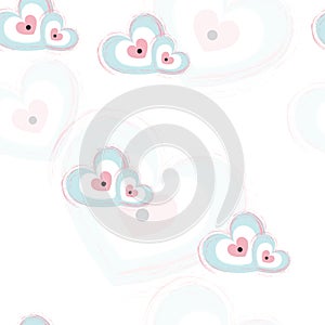 seamless pattern with evil eye in heart shape