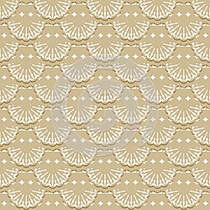 Seamless pattern of fabric lace ribbons.