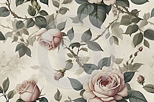 A seamless pattern of Faded Floral Wallpaper.