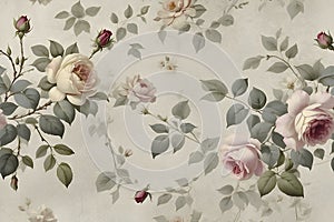 A seamless pattern of Faded Floral Wallpaper.