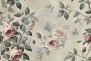 A seamless pattern of Faded Floral Wallpaper.