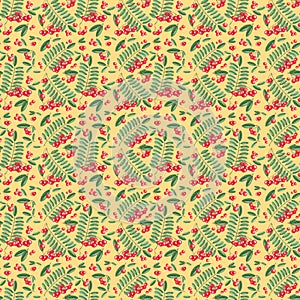 Seamless pattern with fall mushroom illustrations.