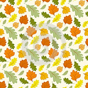 Seamless pattern with falling maple leaves