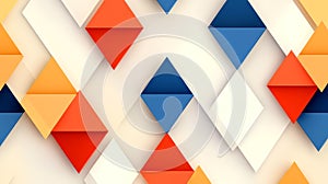 Seamless pattern of geometric triangles in bright colors creating a vibrant visual texture