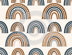 Boho Rainbow Pattern in Earthy Tones