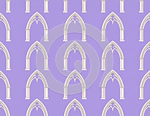 Gothic Arch Pattern on Purple Background