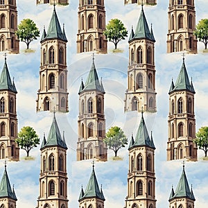 Gothic Tower Architecture Pattern