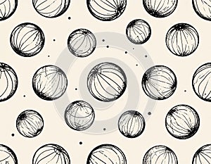 Hand-Drawn Spheres - A Seamless Pattern Design