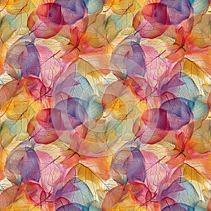 Vibrant Autumn Leaves Pattern in Warm Tones