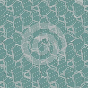 Seamless pattern featuring a series of interlocking cubes with a three-dimensional