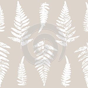 Seamless pattern with fern leaves paint prints on color background 5