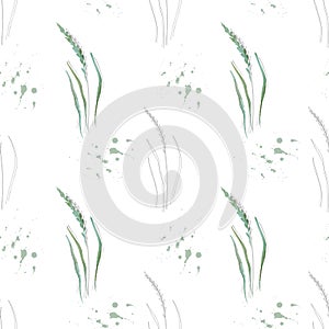 seamless pattern field herbs and flowers 2