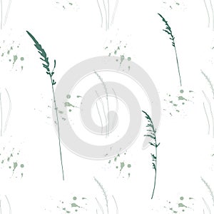 seamless pattern field herbs and flowers 3