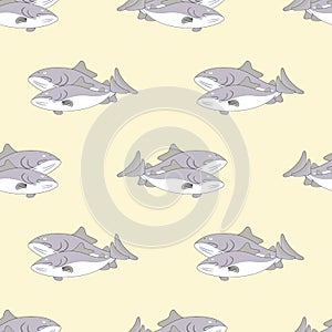 Seamless pattern of fish