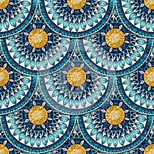Seamless pattern in fish scale design.