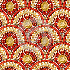 Seamless pattern in fish scale design.