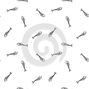 Seamless pattern with fishbones