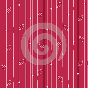 Seamless pattern with floral ornamentation and vertical lines of the color of the year Viva Magenta