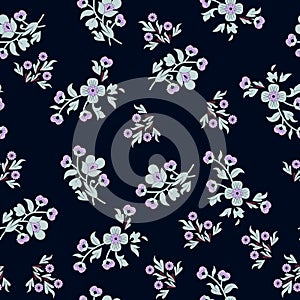 Seamless pattern flower leaves allover design with background
