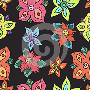 Seamless pattern with flowers