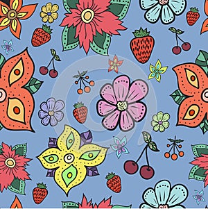 Seamless pattern with flowers.