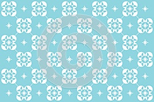 Seamless pattern with flowers and blue background