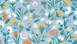 Seamless pattern with flowers. Cute texture for the design of surfaces.