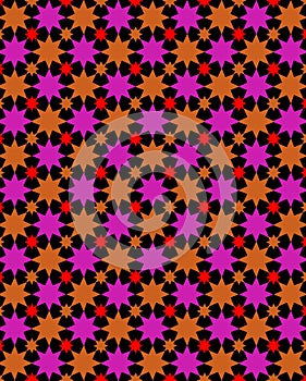 Seamless star pattern with design