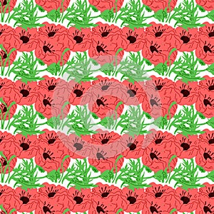 Seamless pattern flowers. The flower vegetation blended harmoniously with surrounding nature