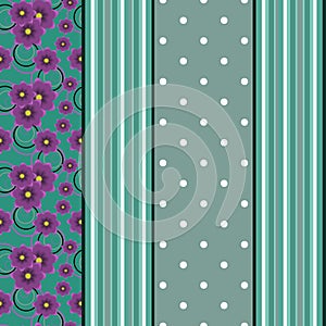 Seamless pattern with flowers, ornament stylish texture backgroundvertical lines, drawing