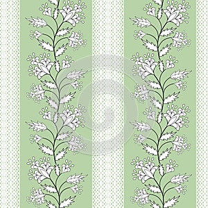 Seamless pattern with flowers ornament stylish texture on green background